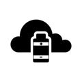 Cloud computing icon with an usb symbol Royalty Free Stock Photo