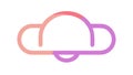 Cloud Computing Icon Vector in Gradient Flat Style, vector design Generative AI Royalty Free Stock Photo