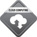 Cloud computing icon web button Royalty Free Stock Photo