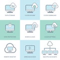 Cloud computing icons collection. Set of computer Royalty Free Stock Photo