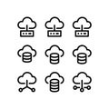 Cloud Computing Icons: Data Storage, Network, and Server Icons. Royalty Free Stock Photo