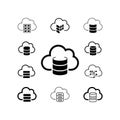 Cloud Computing Icons: Database, Storage, and Data Management Symbols. Royalty Free Stock Photo