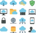Cloud Computing Icons for Digital Technology and Data Storage Royalty Free Stock Photo