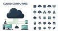 Cloud computing icons isolated on white background Royalty Free Stock Photo