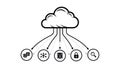 Cloud computing icons isolated on white background Royalty Free Stock Photo