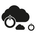 Cloud computing icons. Power buttons and cloud. Technology concept. Vector illustration. EPS 10.