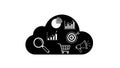 Cloud Computing Icons Representing Data Analysis Marketing and Business Growth analytics Royalty Free Stock Photo
