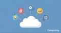 Cloud Computing Icons Security, Idea, Data, Global Network, Technology Royalty Free Stock Photo