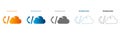 Cloud Computing Icons Set with Code Symbols Flat Design Vector Illustration Royalty Free Stock Photo