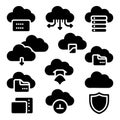 cloud computing icons set with various symbols for data storage and management cloud storage and data exchange concepts Royalty Free Stock Photo
