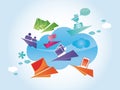 Cloud computing illustration Royalty Free Stock Photo