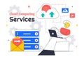 Cloud Computing Illustration Featuring Digital Technology Speed Connection with Database, Statistics, Analytics, Server, Royalty Free Stock Photo