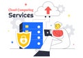Cloud Computing Illustration Featuring Digital Technology Speed Connection with Database, Statistics, Analytics, Server, Royalty Free Stock Photo
