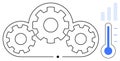 Cloud Computing Concept with Gears and Thermometer for Data Integration and Monitoring Royalty Free Stock Photo