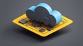 Cloud Computing Illustration with Technology Elements Royalty Free Stock Photo