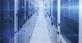 Cloud computing image over servers in data center Royalty Free Stock Photo