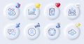 Cloud computing, Inclusion and Checklist line icons. For web app, printing. Vector