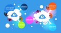 Cloud Computing Infographic Banner Top View Of Group Of People Using Different Gadgets Royalty Free Stock Photo