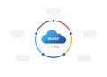 cloud computing infographics. Vector circle pie chart with 3 to 10 steps, options, processes, Vector diagrams. Royalty Free Stock Photo