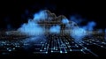Cloud computing informational technology for Cyber security , Cloud computing concept, generative AI Royalty Free Stock Photo