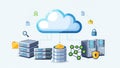 Cloud Computing Infrastructure with Data Storage and Security Royalty Free Stock Photo
