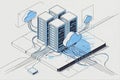 Cloud Computing Infrastructure with Interconnected Servers, Data Storage Concept Royalty Free Stock Photo