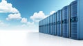 Cloud computing infrastructure servers powering data storage network connectivity and online solutions Royalty Free Stock Photo