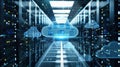 cloud computing infrastructure showing a network of cloud servers Royalty Free Stock Photo