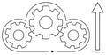 Cloud Computing and Innovation Concept with Gears Signifying System Efficiency and Progress Royalty Free Stock Photo