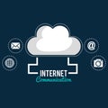 Cloud computing with internet communication Royalty Free Stock Photo