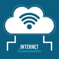 Cloud computing with internet communication Royalty Free Stock Photo