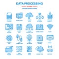 Cloud computing. Internet technology. Online services. Data processing, information security. Connection. Thin line web Royalty Free Stock Photo