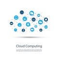 Cloud Computing, IoT, IIoT, Networking, Future Technology Concept Background, Creative Design Template with Icons