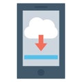 Cloud computing Isolated Vector Illustration Icon editable Royalty Free Stock Photo