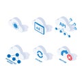 Cloud Computing Isometric Icons Set Royalty Free Stock Photo