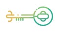 Cloud Computing Key Icon for Data Access, vector design Generative AI Royalty Free Stock Photo