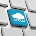 Cloud computing keyboard concept Royalty Free Stock Photo