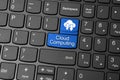 Cloud computing on keyboard Royalty Free Stock Photo