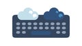 Cloud Computing Keyboard for Remote Work, vector design Generative AI Royalty Free Stock Photo