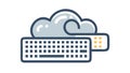 Cloud Computing Keyboard System Icon, vector design Generative AI Royalty Free Stock Photo