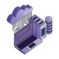 cloud computing laptop database server connection network Royalty Free Stock Photo