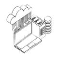 cloud computing laptop database server connection network
