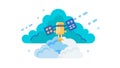 Cloud Computing Launch Icon, Scalable Innovation, vector design Generative AI Royalty Free Stock Photo