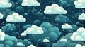 Cloud computing layout in seamless tile pattern Royalty Free Stock Photo
