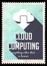 Cloud Computing on Light Blue in Flat Design. Royalty Free Stock Photo