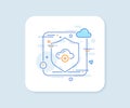 Cloud computing line icon. Internet data storage sign. Vector Royalty Free Stock Photo