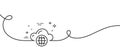 Cloud computing line icon. Internet data storage sign. Continuous line with curl. Vector Royalty Free Stock Photo