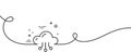 Cloud computing line icon. Internet data storage sign. Continuous line with curl. Vector Royalty Free Stock Photo