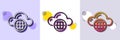 Cloud computing line icon. Internet data storage sign. Halftone dotted pattern. Vector Royalty Free Stock Photo