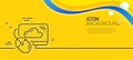 Cloud computing line icon. Internet data storage sign. Minimal line yellow banner. Vector Royalty Free Stock Photo